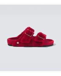 Birkenstock - Arizona 1774 Shearling-Lined Suede Sandals - Lyst