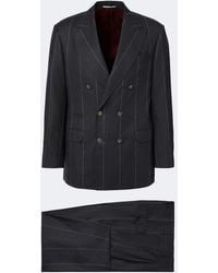Brunello Cucinelli - Chalk Stripe Wool, Silk, And Cashmere Suit - Lyst
