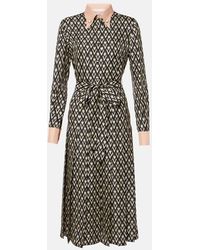 Valentino - Toute La V Silk Twill Shirt Dress - Lyst