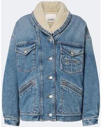 Isabel Marant - Pimia Fleece-Trimmed Denim Jacket - Lyst