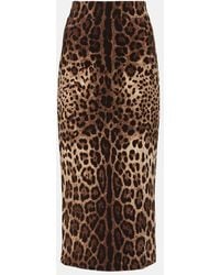 Dolce & Gabbana - Calf Length Leopard Skirt - Lyst