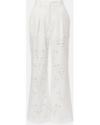 Rebecca Vallance - Artesan Broderie Anglaise Flared Pants - Lyst