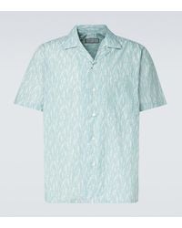 Canali - Printed Cotton-Blend Bowling Shirt - Lyst