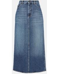 Ralph Lauren - High-Rise Denim Maxi Skirt - Lyst