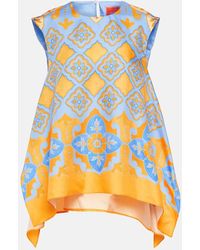 La DoubleJ - Bedrucktes Top San Carlo Aus Seiden-Twill - Lyst