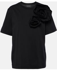 Simone Rocha - Floral-applique Cotton Jersey T-shirt - Lyst