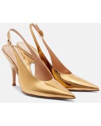 Gianvito Rossi - Sofia Metallic Leather Slingback Pumps - Lyst