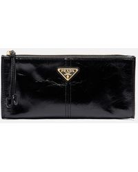 Prada - Logo Leather Pouch - Lyst