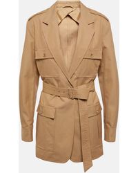Max Mara - Pacos Belted Cotton Canvas Jacket - Lyst
