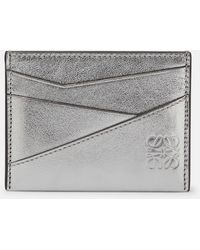 Loewe - Puzzle Metallic Leather Card Holder - Lyst