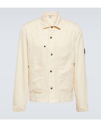 C.P. Company - Single-breasted Cotton And Linen Overshirt - Lyst