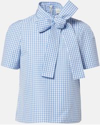 ShuShu/Tong - Bow-Detail Gingham Cotton Top - Lyst