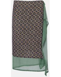 Dries Van Noten - Midirock Aus Jersey Mit Kristallen - Lyst