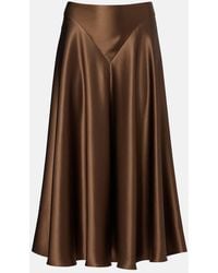 Altuzarra - Ames Silk Satin Midi Skirt - Lyst
