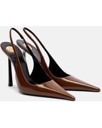 Saint Laurent - Vendome 110 Leather Slingback Pumps - Lyst