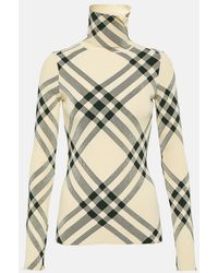 Burberry - Check Turtleneck Sweater - Lyst
