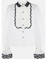 Valentino - Sheer Silk Organza Blouse - Lyst
