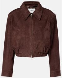 Agolde - Nahla Cropped Suede Jacket - Lyst