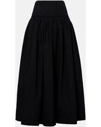 Alaïa - Cotton-Blend Maxi Skirt - Lyst