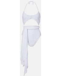 Alaïa - Draped Halterneck Swimsuit - Lyst