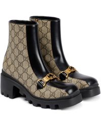 Gucci - Ankle Boots GG Supreme aus Canvas und Leder - Lyst