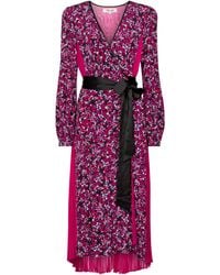 Diane von Furstenberg Ariadne Printed Silk Crepe De Chine Midi Dress - Purple