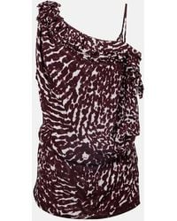 Dries Van Noten - Printed Ruffled Top - Lyst