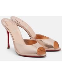 Christian Louboutin - Me Dolly Laminated Leather Mules - Lyst
