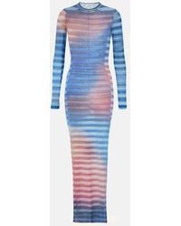 Jean Paul Gaultier - Air Striped Tulle Maxi Dress - Lyst