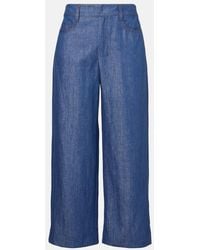Max Mara - Dante Cotton And Linen Twill Wide-Leg Pants - Lyst