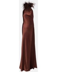 The New Arrivals Ilkyaz Ozel - Verzierte Robe Jazzy Mit Federn - Lyst
