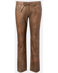 Isabel Marant - Vanel Leather Straight Pants - Lyst