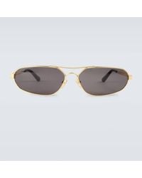 Balenciaga - Ovale Sonnenbrille aus Metall - Lyst