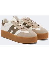 Hogan - Cool Suede-Trimmed Leather Platform Sneakers - Lyst