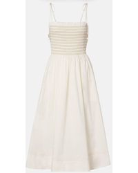 Veronica Beard - Vestido Midi Kaela De Algodon Fruncido - Lyst
