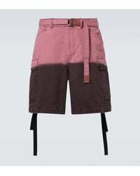 Sacai - Ombre Cotton Cargo Shorts - Lyst