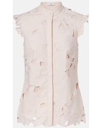 Erdem - Top Brode En Coton Melange A Fleurs - Lyst