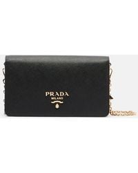 Prada - Schultertasche Saffiano Mini Aus Leder - Lyst