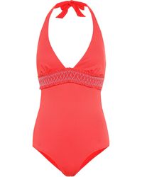 Heidi Klein Bañador Sofia con nido de abeja - Rojo