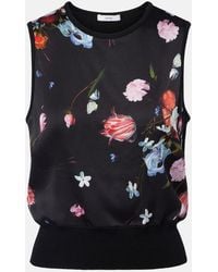 Erdem - Bedrucktes Top Aus Wolle - Lyst