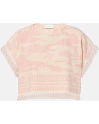 Zimmermann - Maxine Cotton Terry Crop Top - Lyst