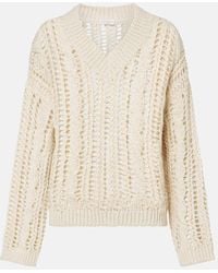 Brunello Cucinelli - Open-Knit Jute And Cotton-Blend Sweater - Lyst