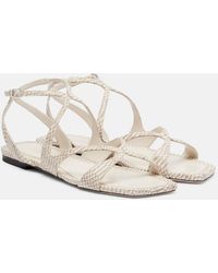 Jimmy Choo - Ayla Snake-Effect Leather Sandals - Lyst