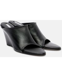 Christen - Strap Stretch 75 Leather Wedge Mules - Lyst