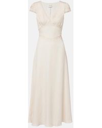 Posse - Perla Lace-Trimmed Midi Dress - Lyst