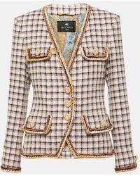 Etro - Checked Cotton-Blend Jacket - Lyst