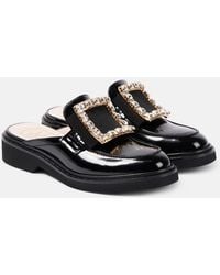 Roger Vivier - Viv' Rangers Embellished Leather Mules - Lyst