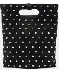 Alaïa - Verzierte Tote Bag Folded Aus Veloursleder - Lyst