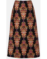 La DoubleJ - Cornucopia Wool-Blend Midi Skirt - Lyst
