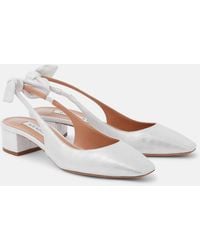 Aquazzura - Very Bow Leather Slingback Pumps - Lyst